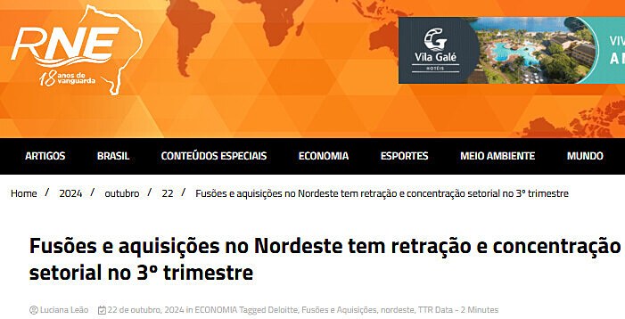 Las fusiones y adquisiciones en el Nordeste tienen retraccin y concentracin sectorial en el 3er trimestre